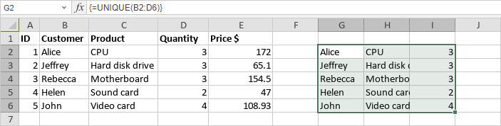 Insert array formulas