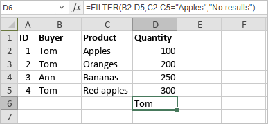 FILTER Function