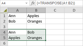 TRANSPOSE Function