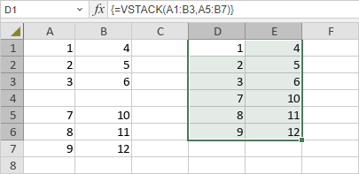VSTACK Function